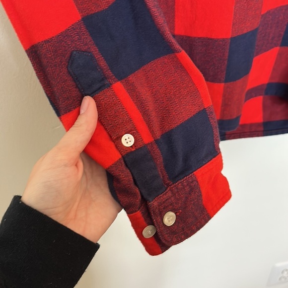 J Crew Factory Plaid Quarter Zip Flannel - Picture 4 of 6